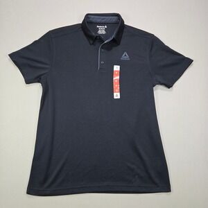 Reebok Men's Black Athletic Golf Polo Shirt Short Sleeve Size M‎